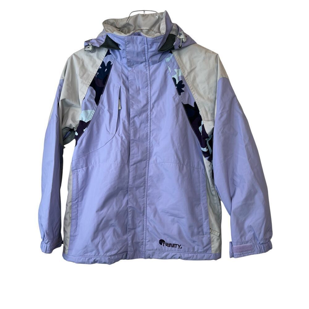 BURTON Snowboard Ski Jacket in Purple and Gray Girls Size 14 - 16